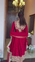 Party Wear Pure Vichitra Silk Anarkali Gown & Palazzo with Dupatta